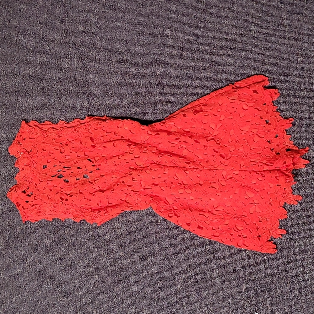 romper, red lace